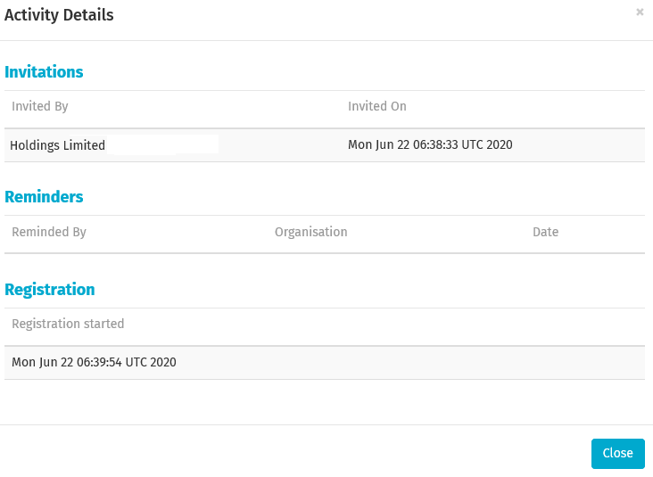 Supplier activity details